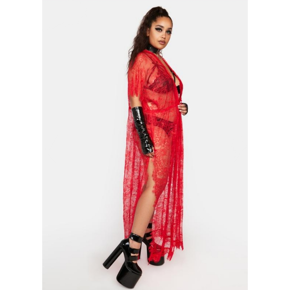 NWOT Plus In Your Eyes Lace Kimono - Picture 5 of 6